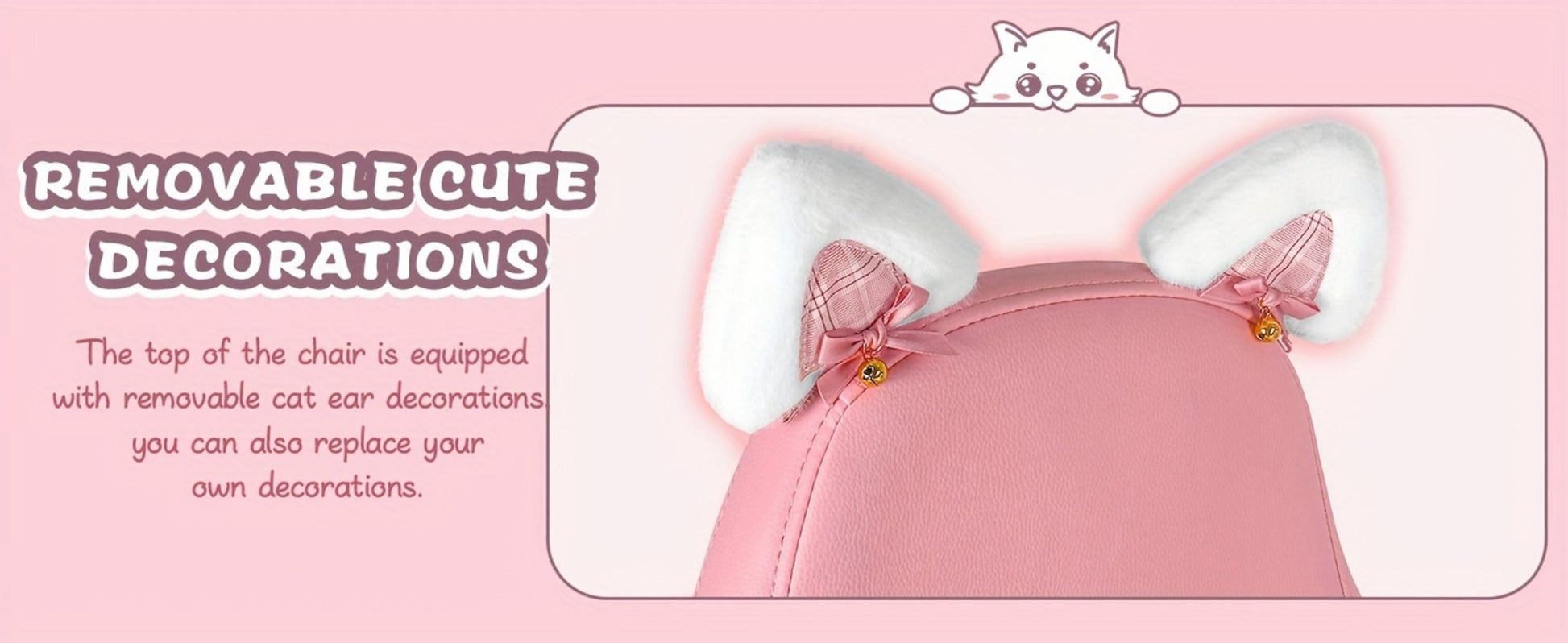 Cat Ear Gaming Chair, High-Back Gaming Seat for Comfortable Everyday Seating detail image - detail view 14