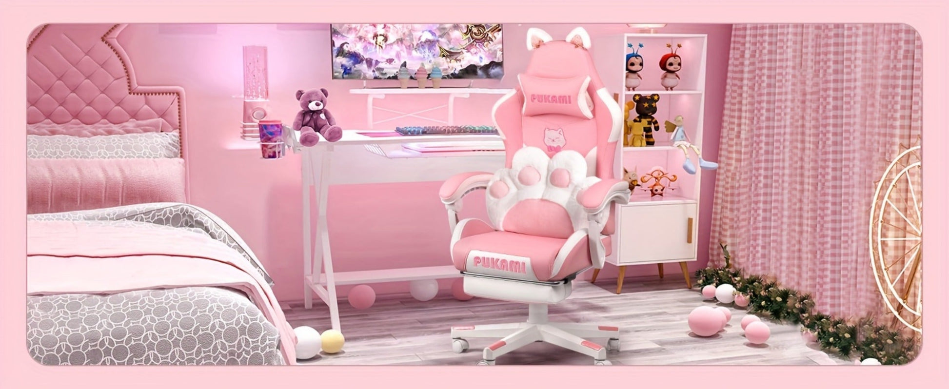 Cat Ear Gaming Chair, High-Back Gaming Seat for Comfortable Everyday Seating detail image - detail view 19