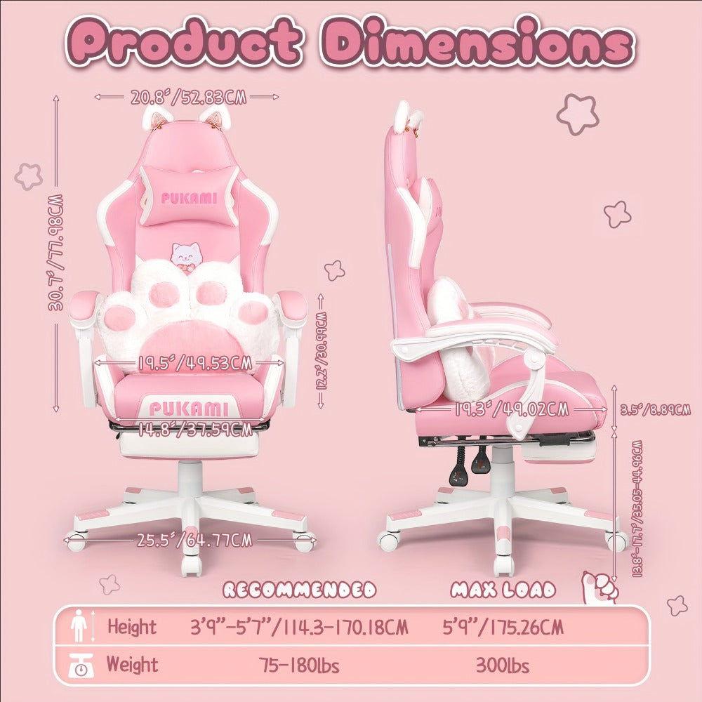 Cat Ear Gaming Chair, High-Back Gaming Seat for Comfortable Everyday Seating detail image - detail view 3