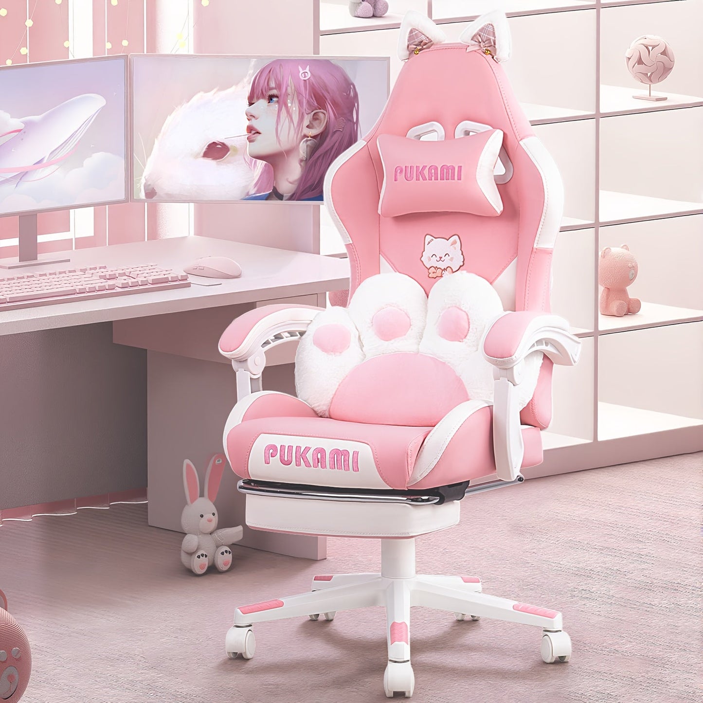 Gaming Chair shown in the pink option