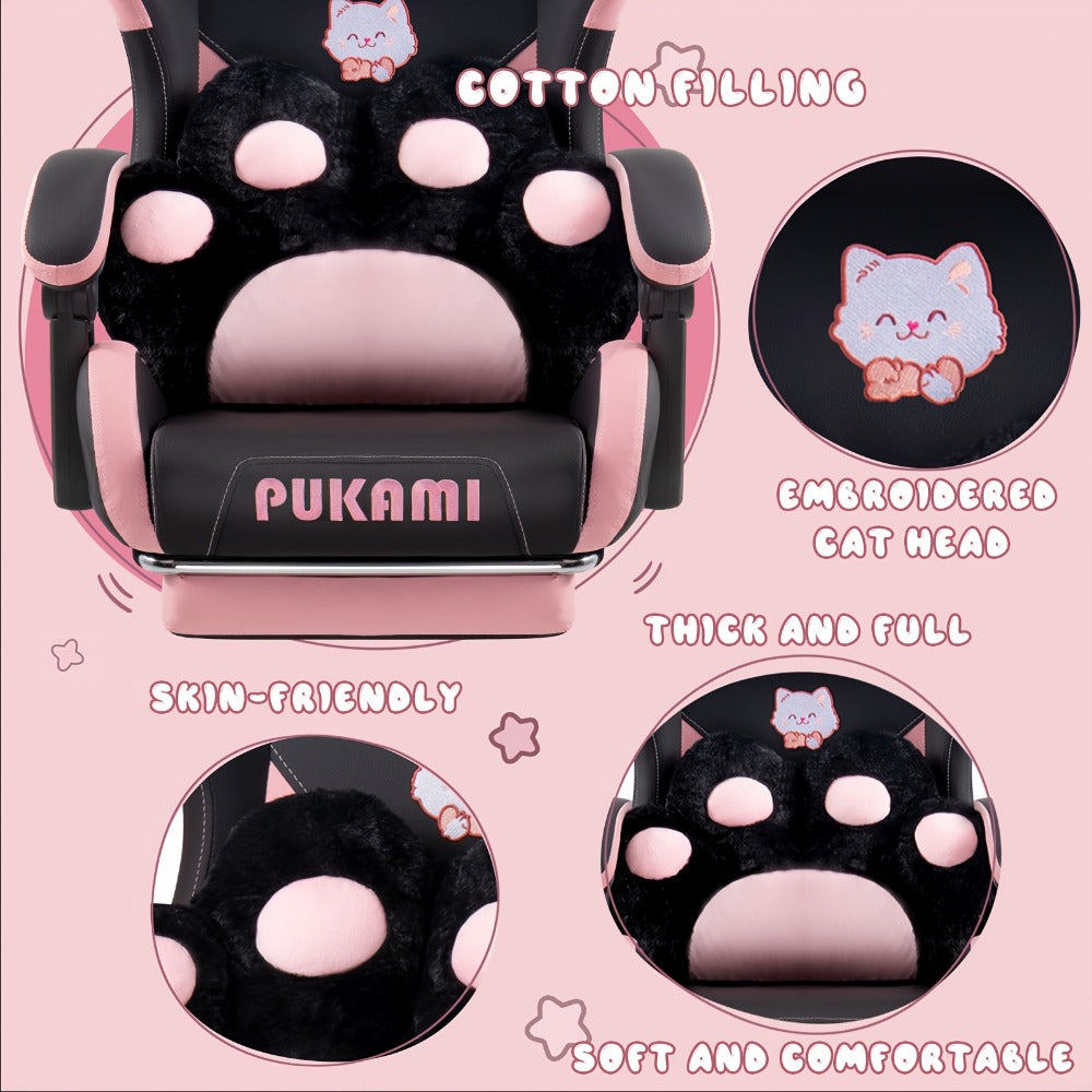 Cat Ear Reclining Gaming Chair with Footrest and Lumbar Support and High Back detail image - detail view 5