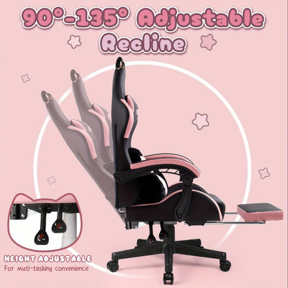 Cat Ear Reclining Gaming Chair with Footrest and Lumbar Support and High Back detail image - detail view 9