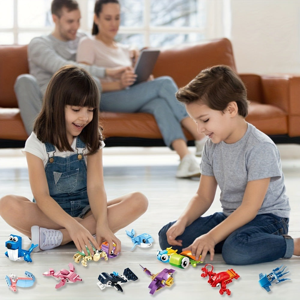 Ocean Mini Building Blocks 30-Pack Party Favors for Kids – Marine-Themed Mini Brick Sets for Birthday Goodie Bags, Classroom Prizes, Stocking Stuffers & Holiday Gifts for Boys & Girls