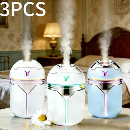 Mini Humidifier Set of 3 with Colorful Design | Quiet Adjustable Spray Air Freshener Humidifier for Bedroom, Living Room & Office | Dual-Use Home Fragrance Holiday Gift Set | White & Blue