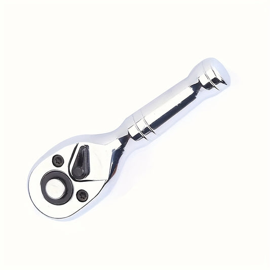 72-Tooth, Quick Ratchet Wrench Set, Socket Wrench- Compact Dual-Direction Short Handle For Auto Repair, 3 Drive Sizes (1/4" 3/8" 1/2") W/Socket Head Tool