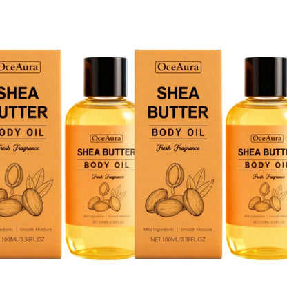 Shea Butter Body Oil Moisturizing Non-Greasy Fast Absorbing Lightweight Formula – Gentle Mild Cleansing Soft Smooth Skin All Body Daily Skin Care Value Pack 3.38oz 2pcs