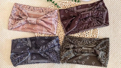 Floral Turban Headbands for Women 8 Pack Non-Slip Elastic Boho Knotted Wide Hair Wrap for Sports Yoga Running Workout Sweatband Moisture Wicking Fashion Hair Accessories Gift Set