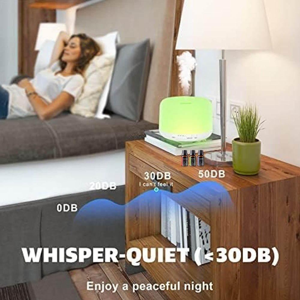 Remote Control Aroma Diffuser 300ml – Humidifier & Mood Light with 6 Premium Essential Oils, Large Capacity 16.91oz Aromatherapy Diffuser for Bedroom, Office & Home, Gift Set