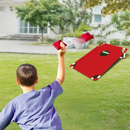 Cornhole Game Set with 12 Bean Bags Cornhole Boards Red Blue Gift Box for Outdoor Backyard Camping Beach Indoor Party Yard Games Holiday Gift Family Fun Bean Bag Toss Game