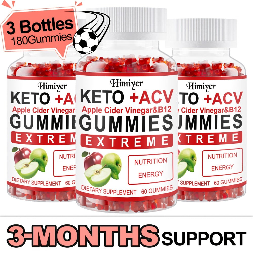 Apple Cider Vinegar Gummies with Pomegranate, Beet Juice & Vitamin B12 — Keto ACV Gummies for Weight Management, Digestion, Energy & Gut Health, Vegan Probiotic Formula, 60 Gummies for Women & Men
