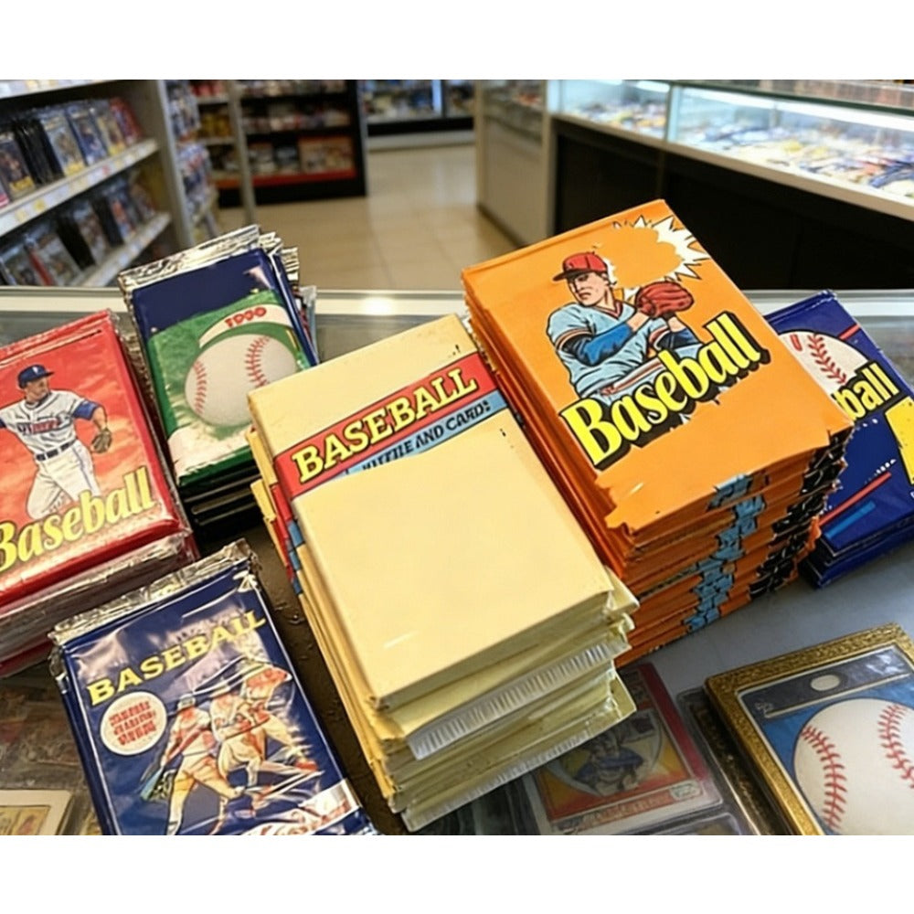 Wax Pack Vintage Baseball Cards 50 Plus Unopened Over 20 Years Old Wax-Preserved Original Holders Retro Wax Paper Box for Collectors Hobbyists and Memorabilia Dealers Hunting and Trading