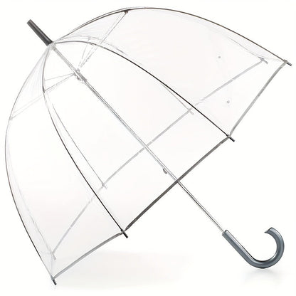 Clear Dome Bubble Umbrella 2 Pack Windproof Rainproof Auto Open 47 Inch Wide Canopy 8-Rib PVC Transparent Umbrella for Weddings Proms Graduations Outdoor Events