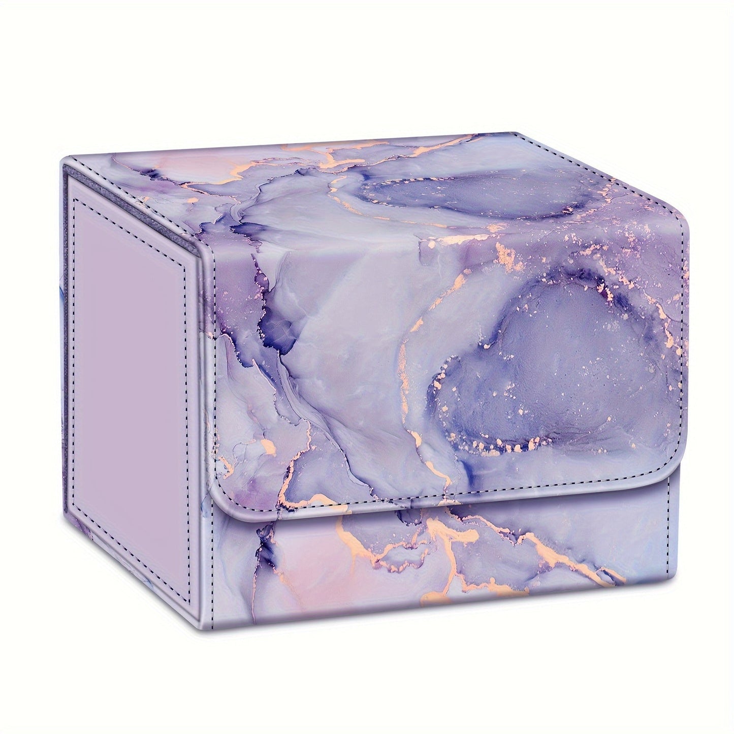 Magnetic Card Storage Box 180+ Cards MTG TCG CCG – Premium PU Leather Deck Box with Magnetic Closure, Built-In Divider, Marble & Starry Sky Colors for Trading Card Collectors & Players