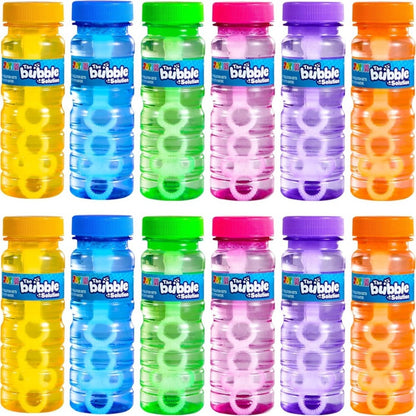 Bubble Bottles with Wands 6 12 or 24 Pack – 4oz Bubble Solution Kids Party Favors for Birthday Goodie Bags, Outdoor Summer Play, Wedding Send-Off Favors & Classroom Giveaways