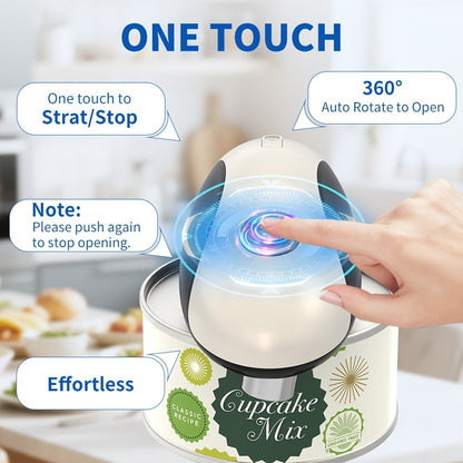 Electric Can Opener One-Touch Automatic – USB Rechargeable, Smooth Edge Safety, Auto Power-Off, Cordless for Kitchen, Camping & Seniors