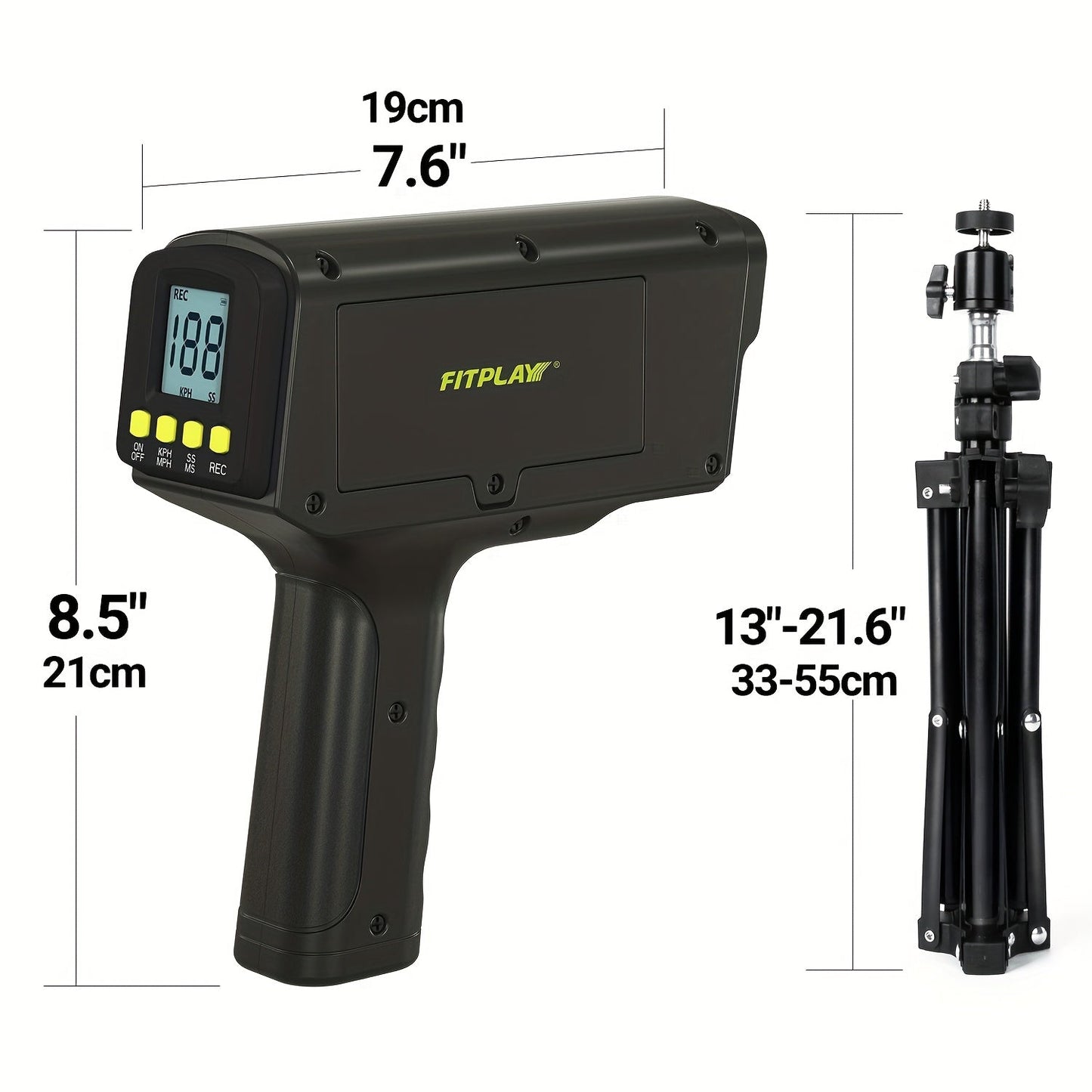 Baseball Radar Gun – LED & LCD Display, Handheld or Tripod Mount