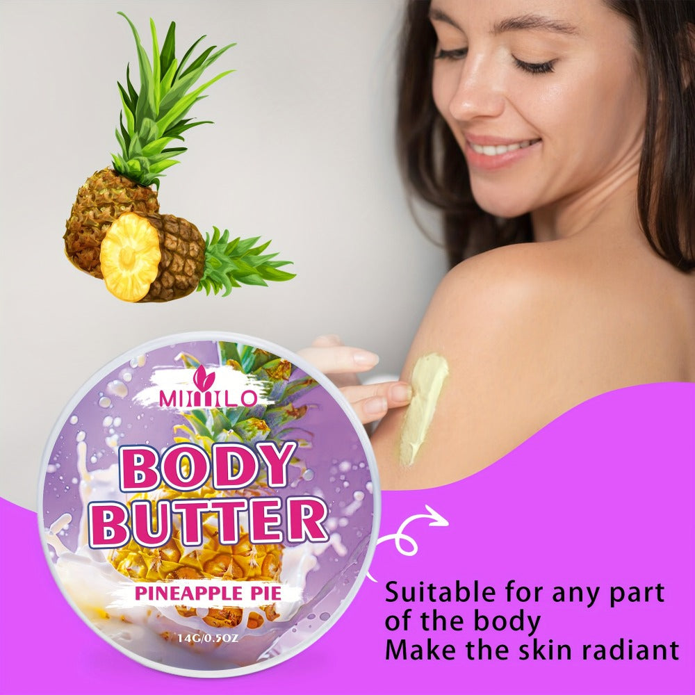Fruity Body Glaze Set 8 Scents 100g×2 – Pineapple Coconut Strawberry Coffee Peach Doughnut Birthday Cake Non-Greasy All-Day Moisturizing Travel Size Body Lotion Gift for Women