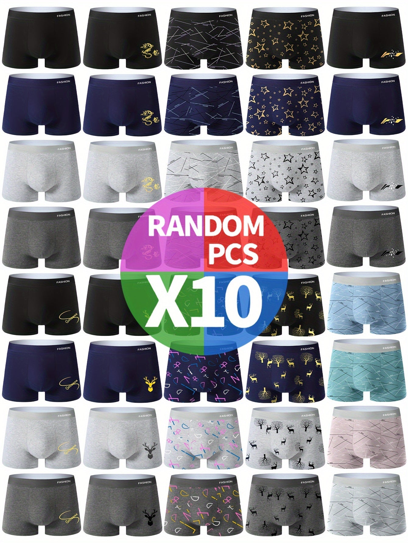 Men's Boxer Briefs - Breathable 10 Pack Soft
