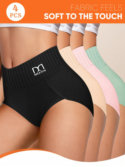 Women’s 4-Pack High-Waist Briefs - Breathable Daily Comfort