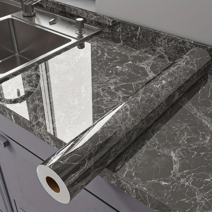 Marble Peel and Stick Wallpaper Roll - Waterproof Oil-Proof Self-Adhesive Wall Contact Paper for Kitchen Backsplash Bathroom Countertop