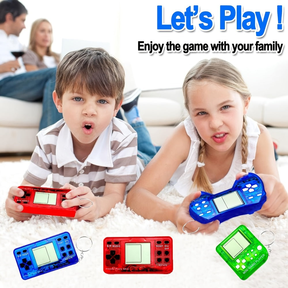 Mini Game Console Keychains 6 12 or 25 Pack – Handheld Video Game Backpack Clips for Kids Gaming Birthday Party Favors, Classroom Prizes, Gamer Goodie Bag Stuffers & Holiday Gifts