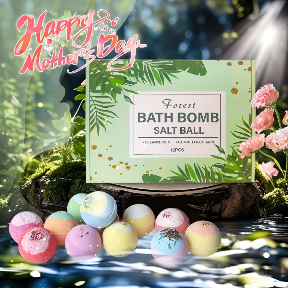 Bath Bomb Gift Set 12 Pack Extra Large - Mixed Essential Oil Bubble Bath Balls with 12 Aromatic Scents, Luxury Spa Fizzy Bath Bombs for Women Men, Birthday Christmas Valentine's Day Gift