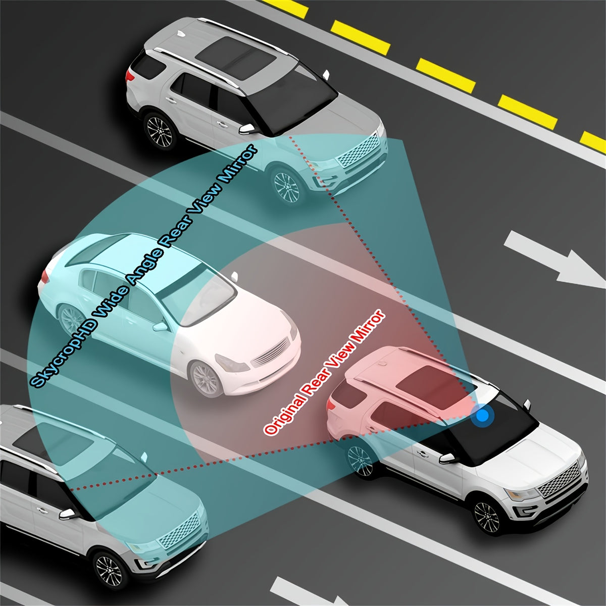 [HD Panoramic Rearview Mirror] HD Panoramic Clip-on Rearview Mirror - Wide-angle Field Of View, Reduces Blind Spots, Improves Driving Safety for All Vehicles, Easy Installation, Eliminates Tunnel Effect