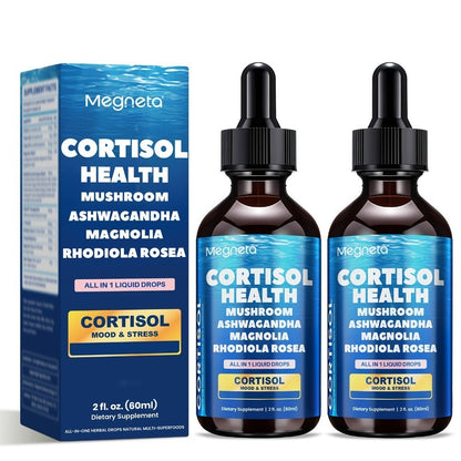 Cortisol Balance Liquid Drops for Stress Relief & Cortisol Belly – KSM-66 Ashwagandha, Magnesium Glycinate & L-Theanine Sublingual Supplement – 99% Absorption – 2 fl oz