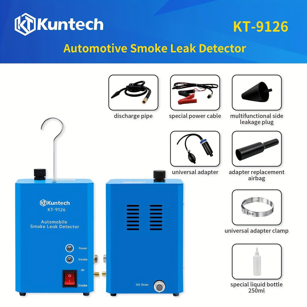 Automotive Built-in Smoke Machine with Air Pump, 12V DC Smoke Leak Detector for Pipe Systems, Fuel Leaks, and Complete Vehicle Leak Diagnostic Testing, Pipe System Testing, Compact Design, Handheld Device, Vehicle Owners