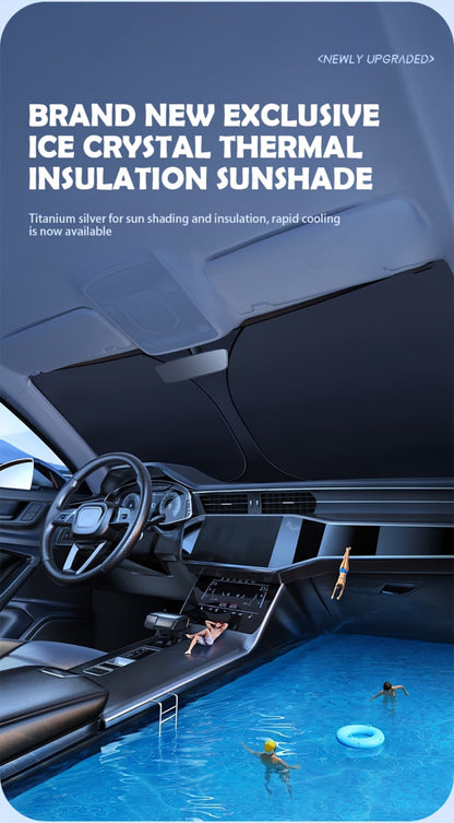 Car Windshield Sun Shade - Foldable Front Window UV Protection Sunshade Blocker, Heat Reflector Visor for Car Interior Cooling, Universal Fit Large Size Dashboard Protector
