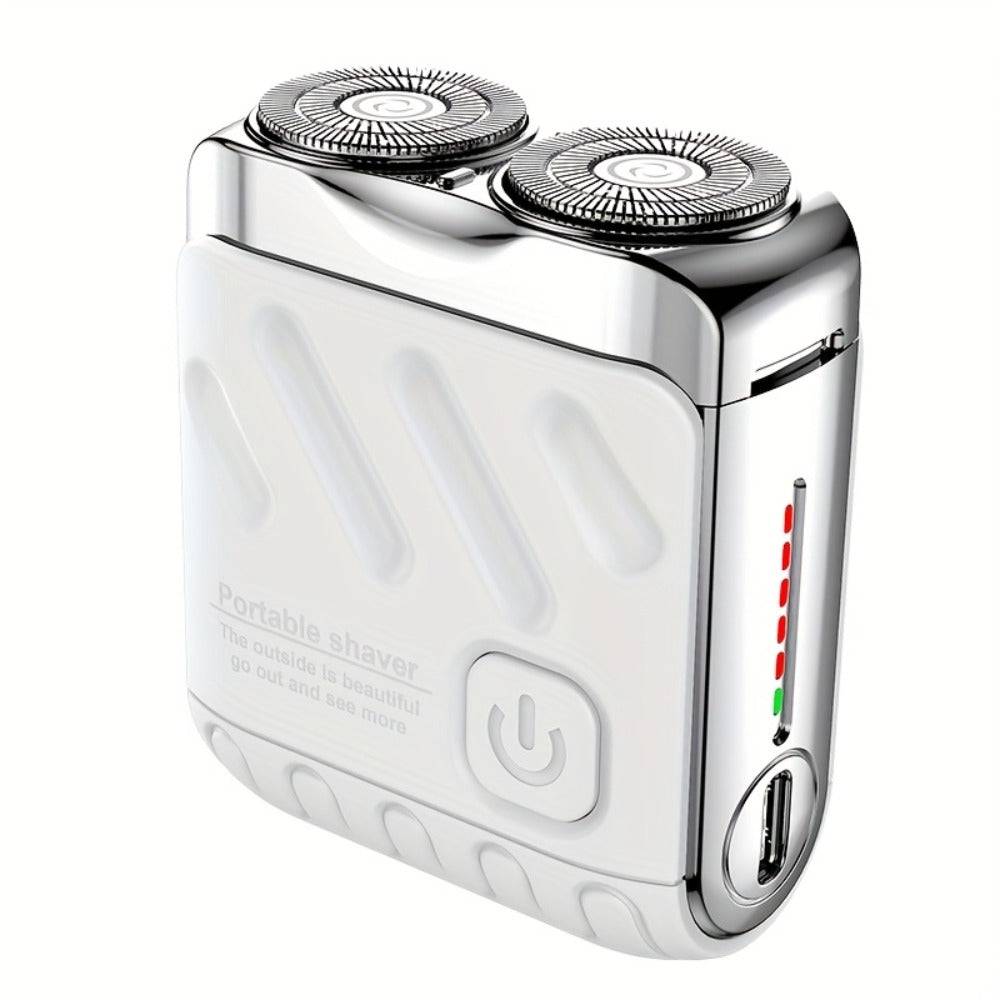 Portable Mini Electric Shaver for Men Dual Floating Blade USB Rechargeable – Cordless Travel Shaver Waterproof & Digital Display Upgrade Multiple Colors, Great Gift for Him