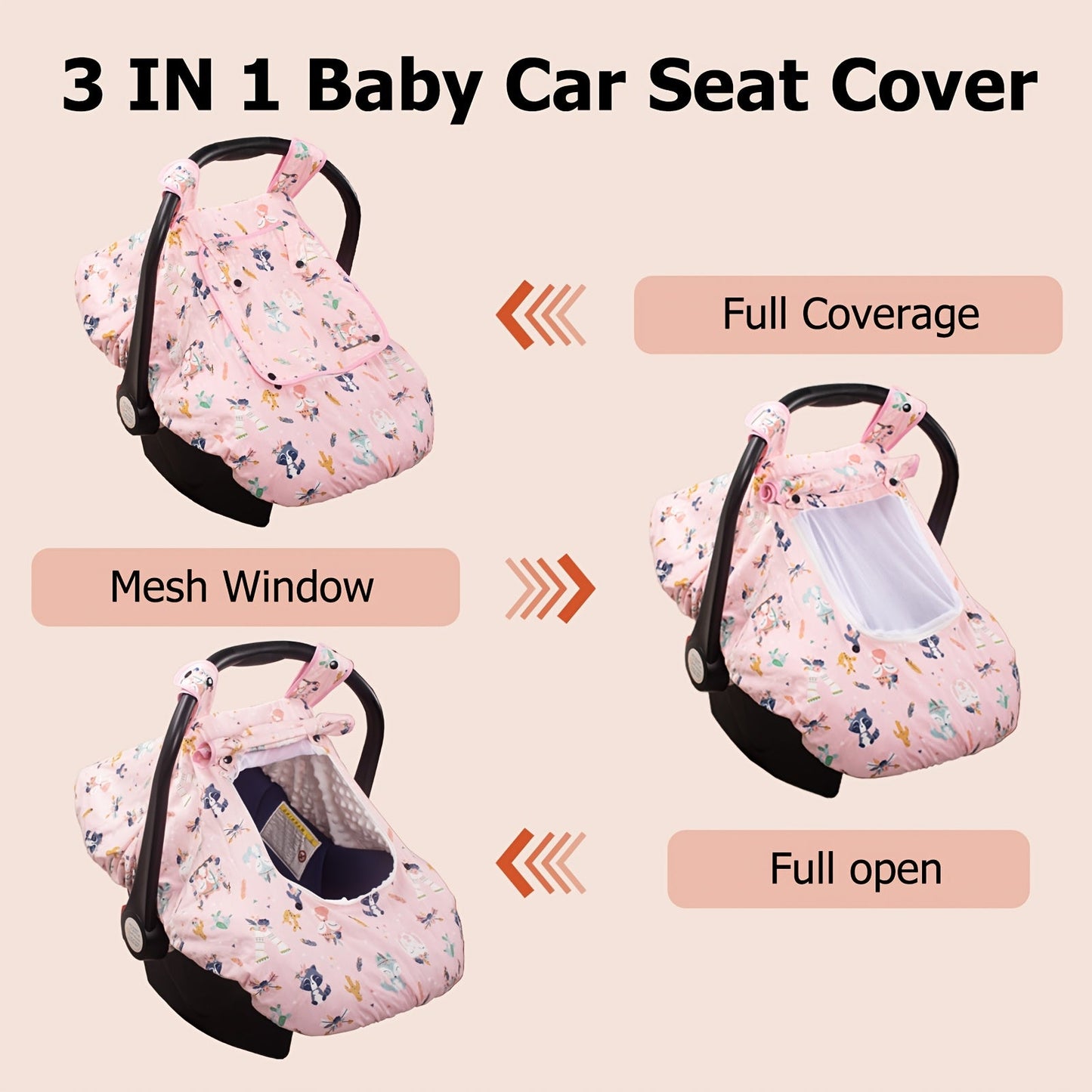 Baby Car Seat Cover - Beavtaens Minky Carseat Sover