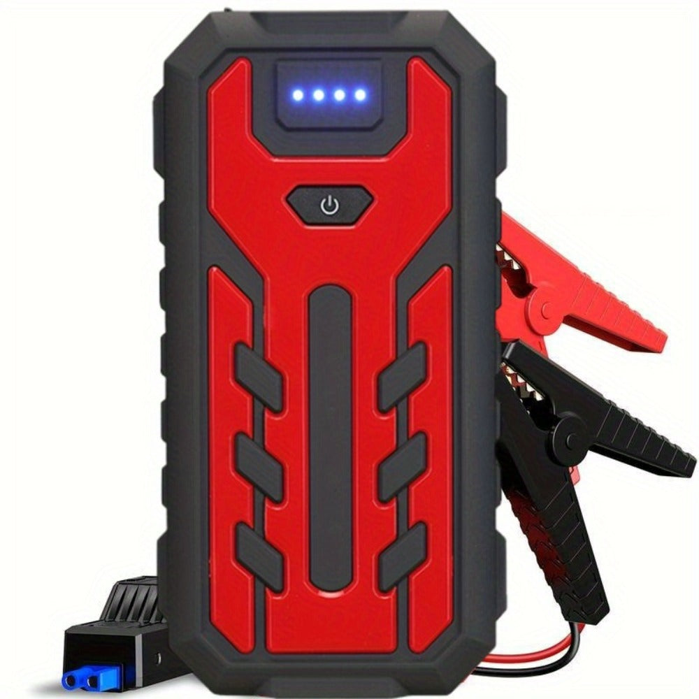 Upgraded 7-in-1 Portable Car Jump Starter – Multifunctional Emergency Battery Booster for 12V Vehicles Up to 2.64gal Gas / 2.38gal Diesel, LED Emergency Light, Available with or without Air Pump