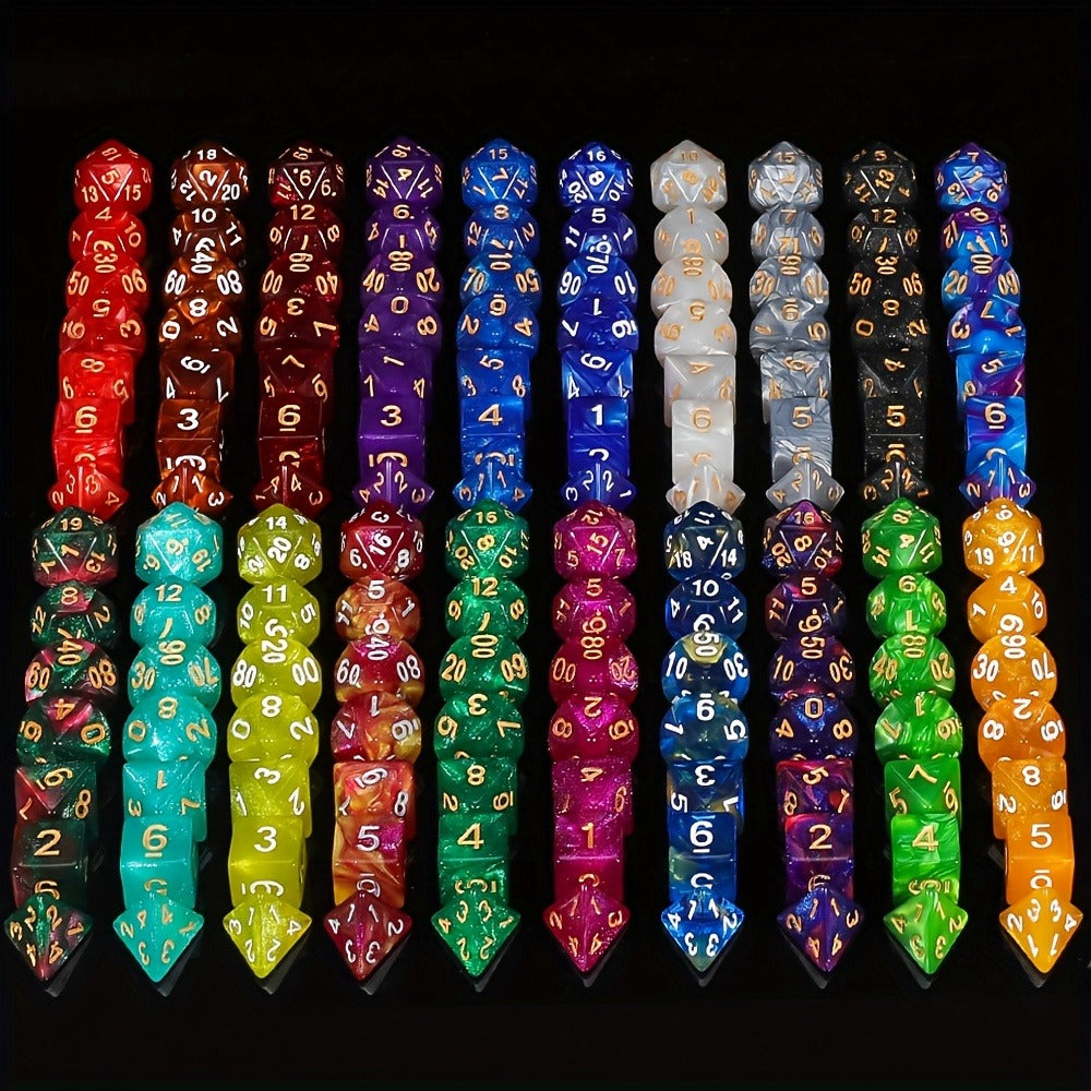 DND Polyhedral Dice Set 141pcs – 20 Complete 7-Die Sets for D&D RPG Tabletop Games, Includes Velvet Bag, Acrylic Multi-Color Dice for Dungeons and Dragons, MTG, Pathfinder
