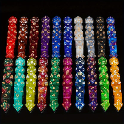 DND Polyhedral Dice Set 141pcs – 20 Complete 7-Die Sets for D&D RPG Tabletop Games, Includes Velvet Bag, Acrylic Multi-Color Dice for Dungeons and Dragons, MTG, Pathfinder