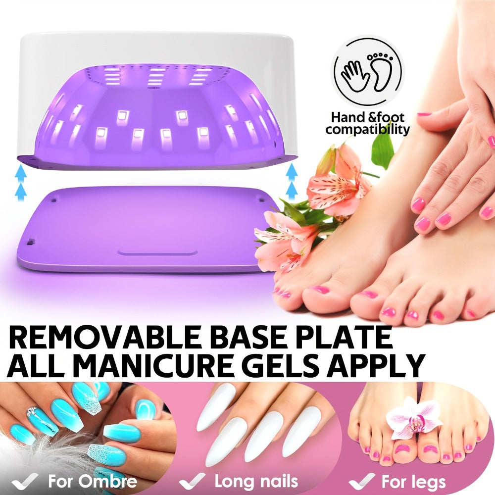 Cordless LED Nail Lamp SUN S10 MAX Rechargeable — 30 LED Lights Auto Sensor 3-Timer LCD Display Professional Gel Nail Dryer for UV Gel Acrylic Base Top Coat, Wireless Nail Light for Salon & Home Manicure