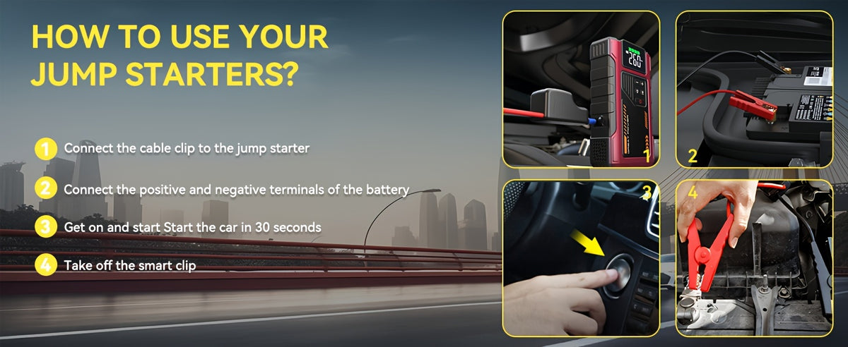 4000A Portable Car Jump Starter with Air Compressor, Suitable for 12V(2.11gal Gas, 1.72gal Diesel) Jump Starter Battery PackWith150 PSl Tire Inflator, 12V Car Battery Jump Power with LED Light, Car Accessories Tools, Car Emergency Kits, Jump Starters