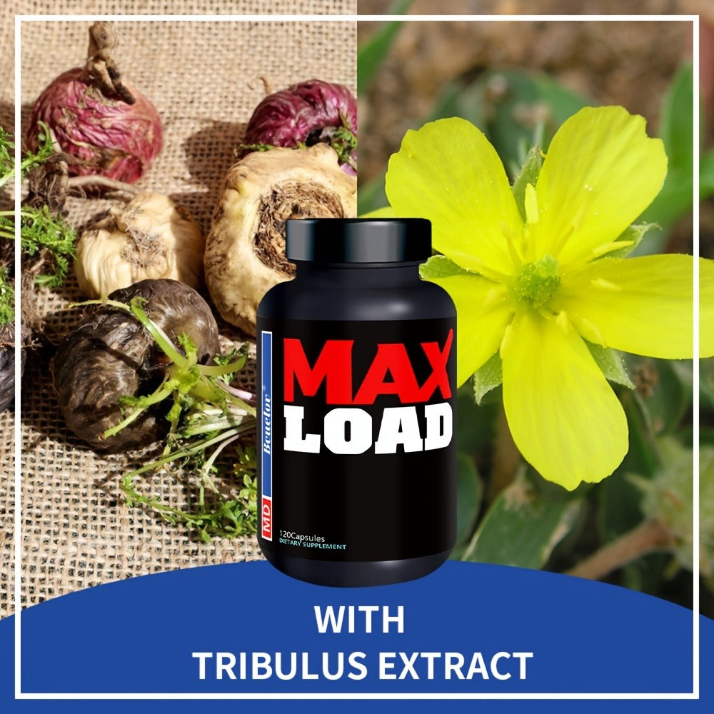 Tribulus Terrestris Men's 7-in-1 Supplement with L-Arginine - Immune Health, Testosterone, Blood Flow & Daily Vitality Support - High-Potency Multi-Ingredient Formula 120 Capsules