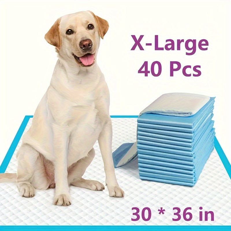 Puppy Pee Pads XXL 30x36 Inch 40 Count – 6-Layer Thickened Heavy Absorbent Disposable Dog Training Pads with Polymer Leak-Proof & Quick-Dry Technology for Dogs, Cats & Rabbits