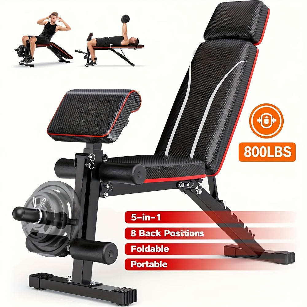 14-in-1 Adjustable Weight Bench Foldable – 770lb Capacity, Multi-Function Full Body Strength Training, Space-Saving Design – Home Gym Workout Bench