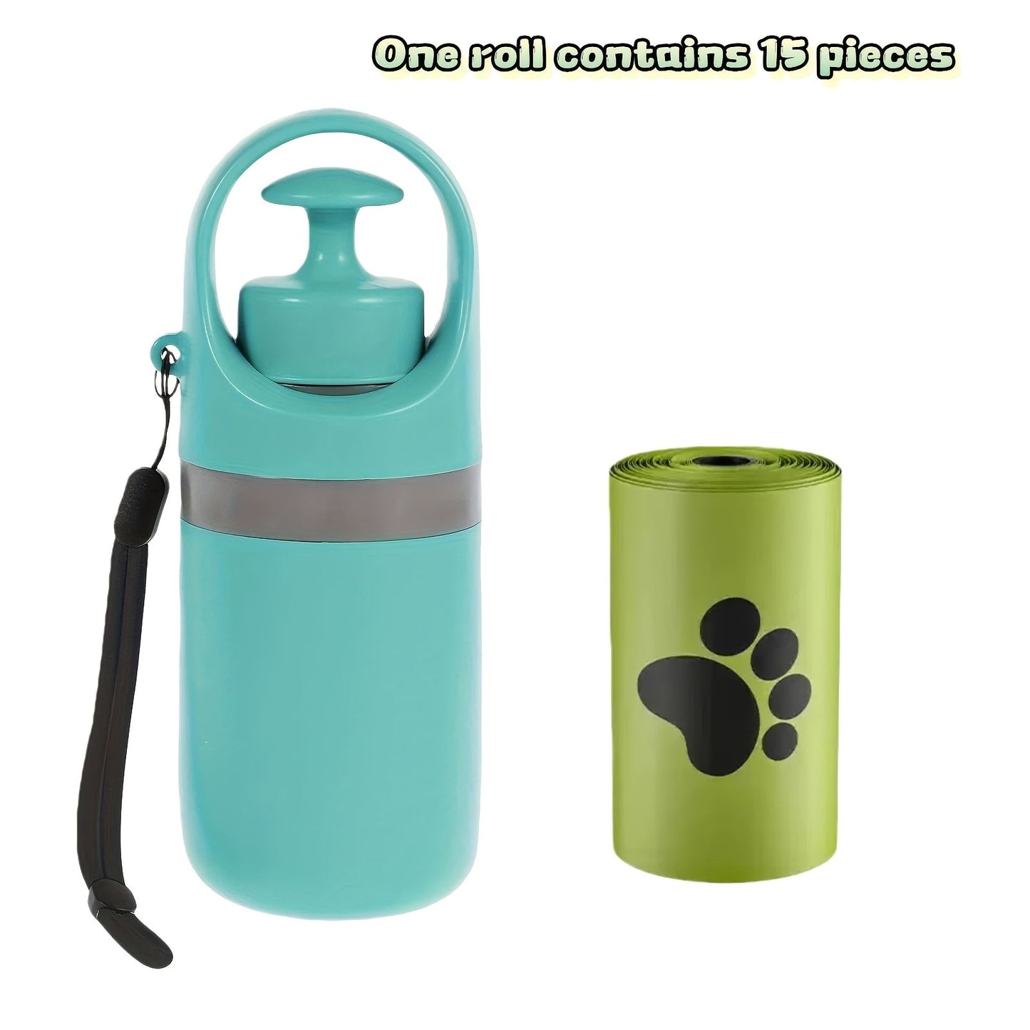 Dog Poop Scooper with Bag Dispenser – 5-Pack Portable Claw Design, Leak-Proof Waste Bags Included, Durable Plastic for Outdoor Dog Waste Pickup, Green