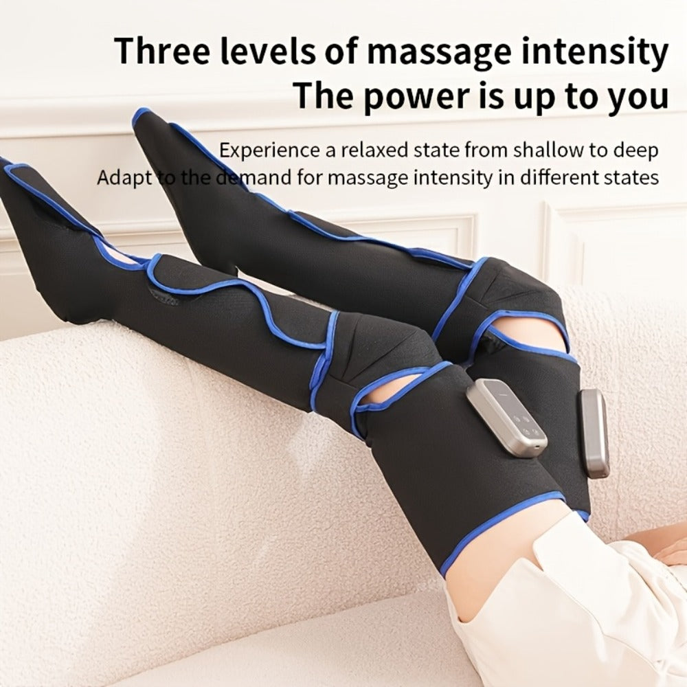 Leg Massager with Heat – Full Leg Air Compression Massager, 4 Modes Wireless Charging, Large Display, Breathable Wrap for Thighs, Shins, Knees, Ankles & Feet, Relief for Swelling, Circulation & Fatigue