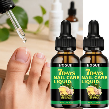 Ginger Nail Care Liquid 7-Day Repair 2-Piece Set 1.01oz Each – HOSUE Plant-Based Formula for Yellowing Gray Uneven Discolored Nails, Daily Nail Treatment Serum for Women & Men, Nail Restoration Gift
