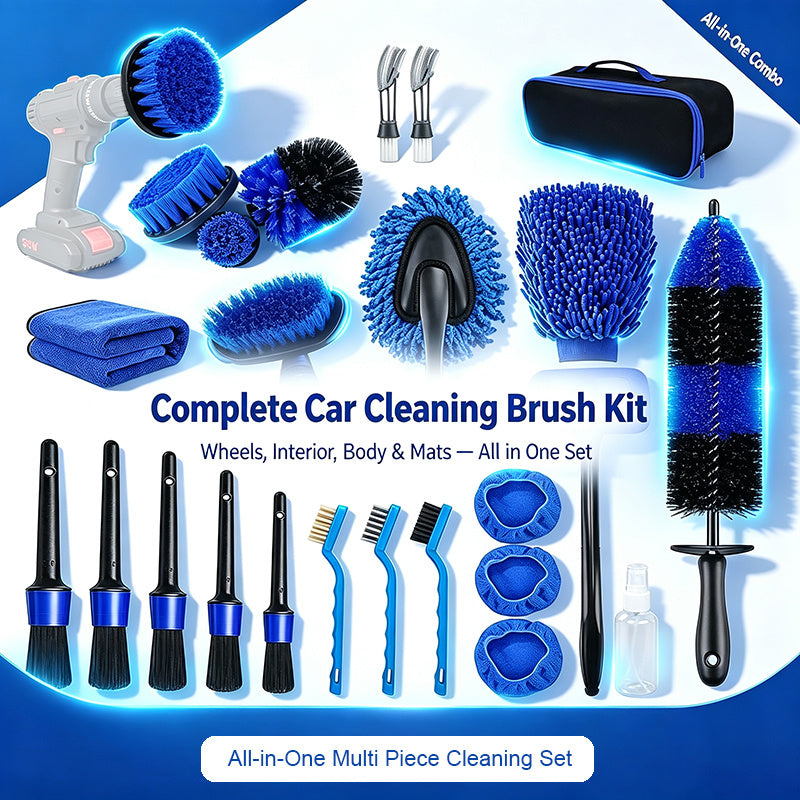 25pcs Cleaning Brush Car Detailing Kit, Car Detailing Brush Set, Car Cleaning Kit, Auto Detailing Tools for Interior Exterior Wheels, Professional Car Wash Additions with Windshield Cleaning Tool And Storage Box