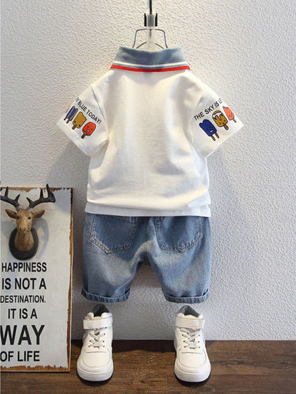 Boys' Cartoon Shorts - Short Sleeve Summer