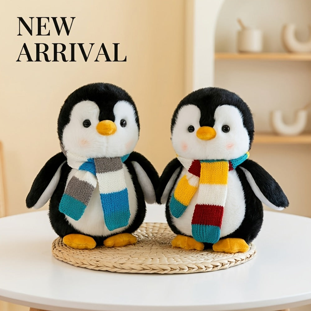 Penguin Stuffed Animal Plush Toy with Scarf – Cute Soft Penguin Plush Doll for Desktop Sofa Shelf Decor, Birthday Valentine's Day Thanksgiving Christmas Gift for Kids & Adults