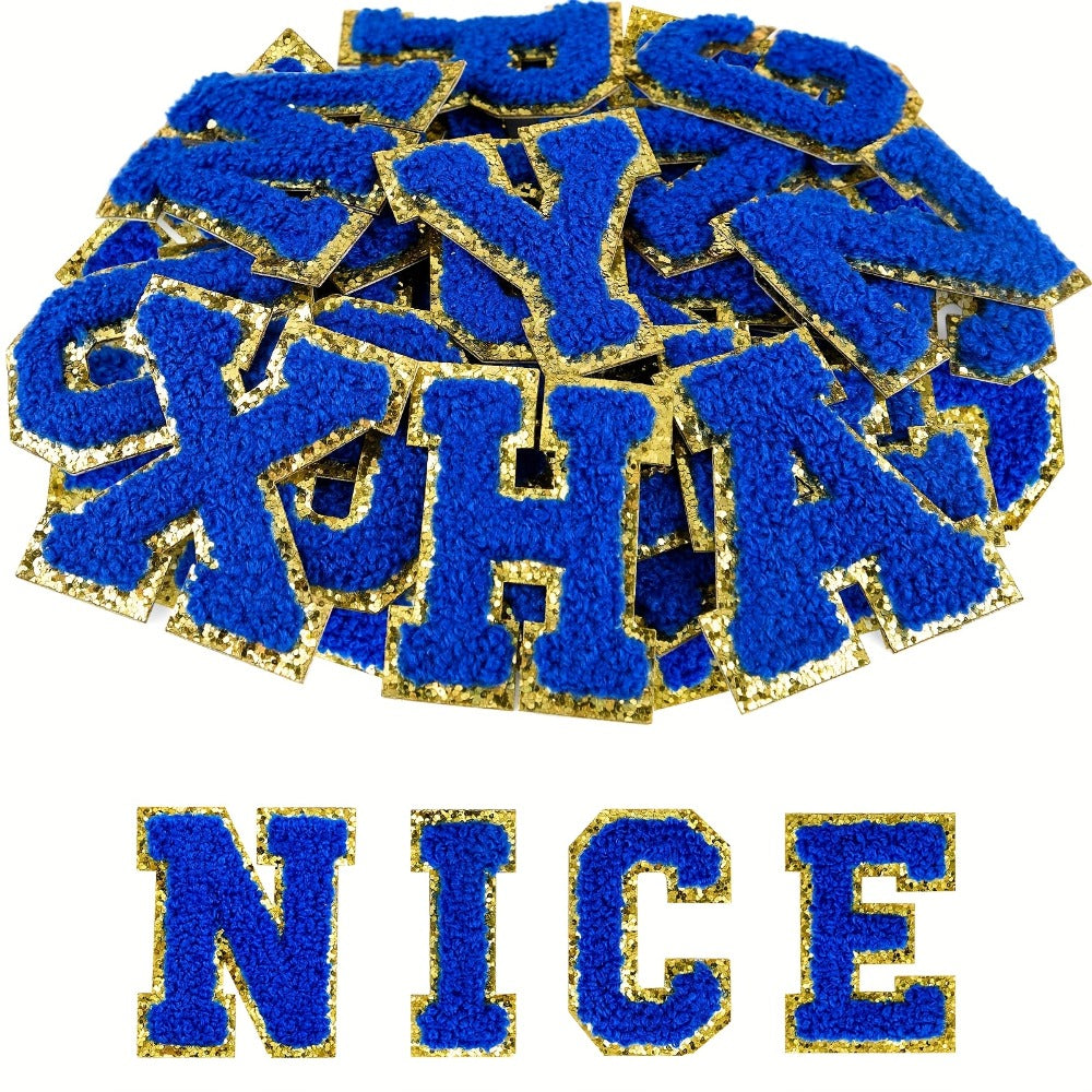 Chenille Letter Patches Self Adhesive A-Z 26pcs – Embroidered Alphabet Applique Stickers for Clothes Bags Hats Phone Cases, DIY Craft Personalized Patch Set Gift for Teens & Kids