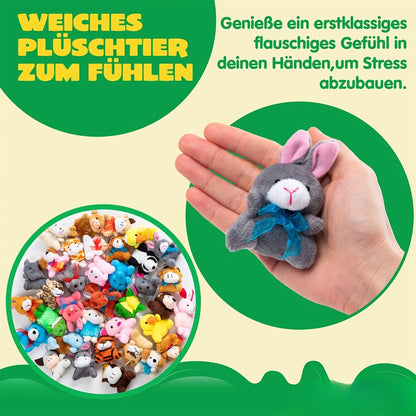 36 Pack Mini Stuffed Animals Bulk — 3 Inch Animal Plush Toys with Keychain 36 Unique Designs, Party Favors for Kids Birthday Carnival Prizes Pinata Fillers Goody Bag Stuffers Classroom Rewards