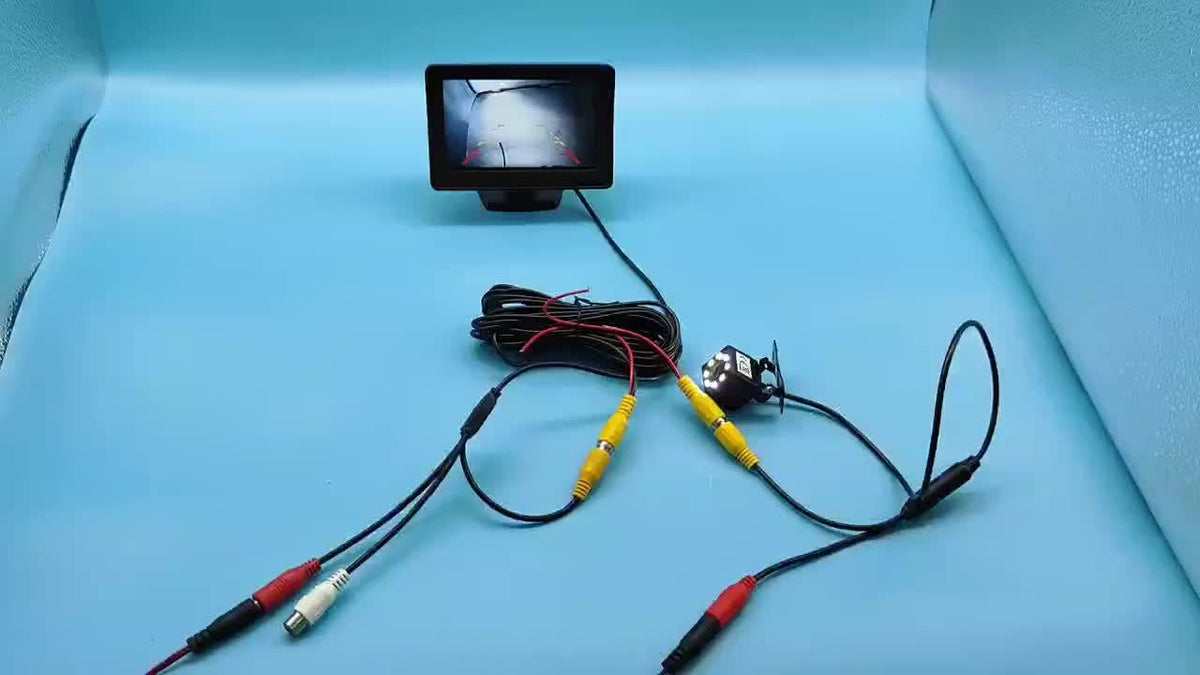 Car Rearview Mirror HD Parking System Night Vision 4.3 Inch Display 6 LED Light HD Reversing Rearview Mirror Kit with Wide Angle Lens for Safe Parking And Reverse Driving - Perfect for Cars, Pickups, SUVs, No Battery