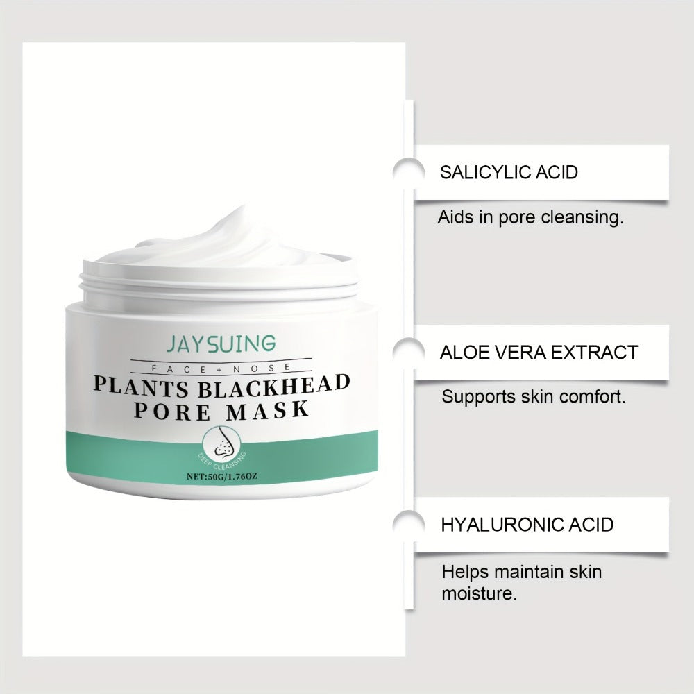 Blackhead Peel-Off Nose Mask 50g with Hyaluronic Acid, Salicylic Acid & Aloe Essence – Deep Pore Cleansing Strips for Smooth Skin, Daily Use